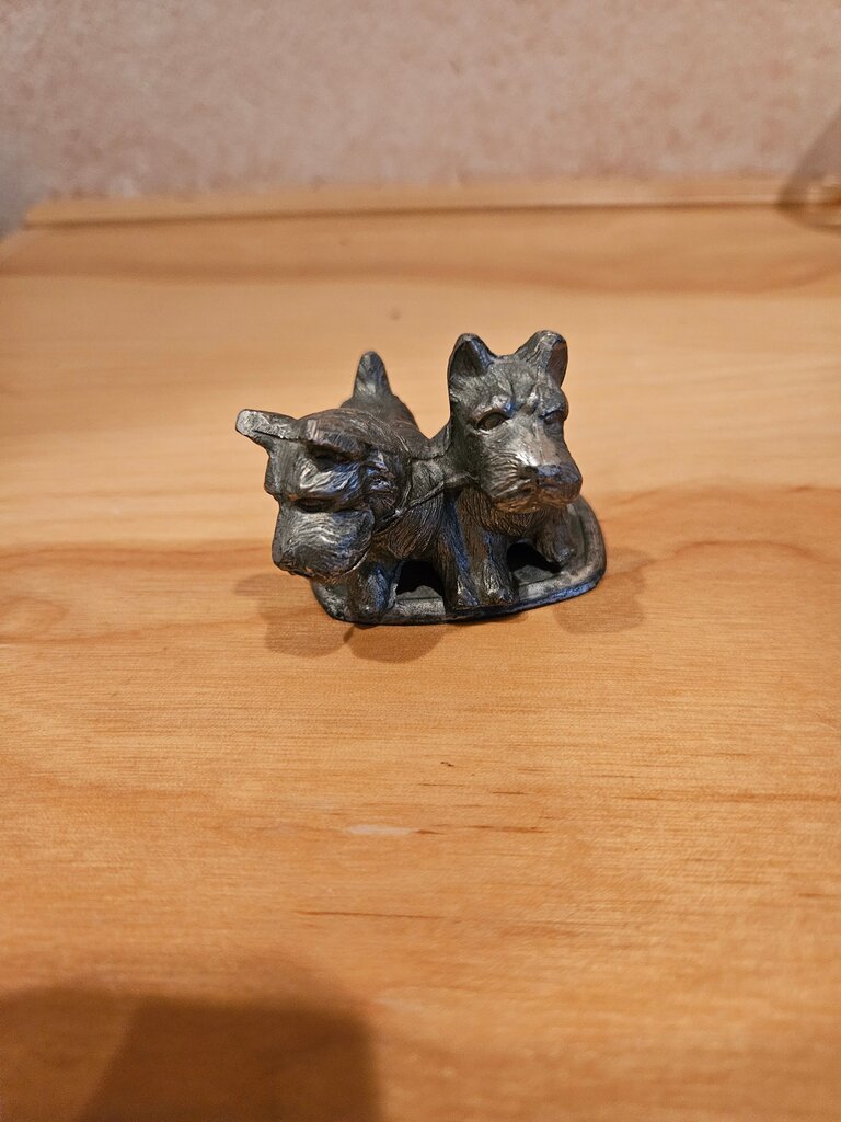 Pair Of Scottish Terriers Figurine Scotty Dog Metal