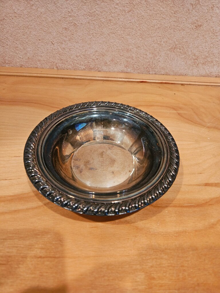 Decorative Silver Plated Serving Bowl