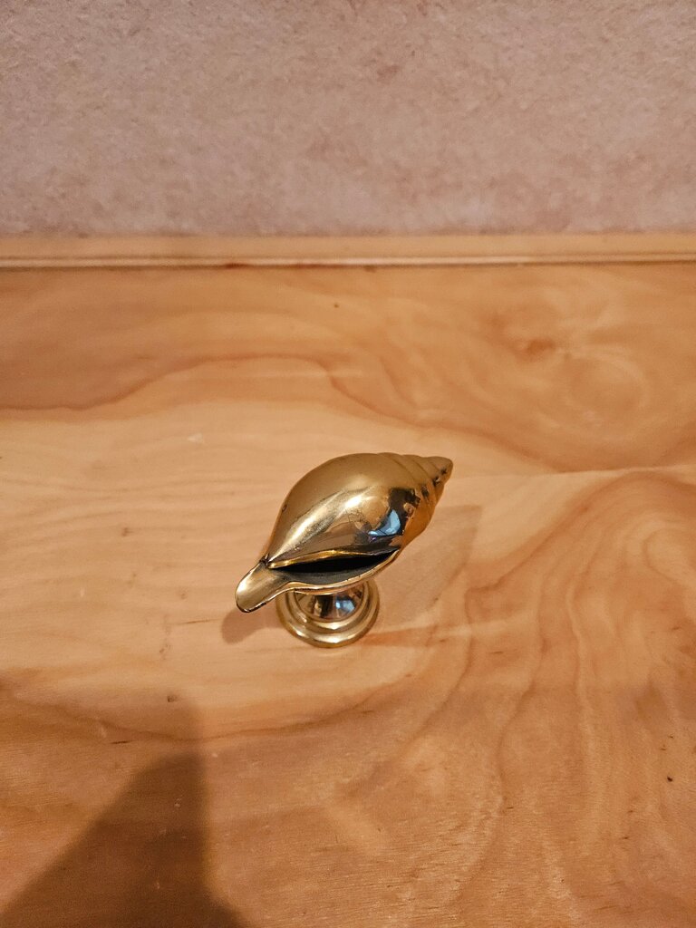 Vintage Old Brass Shell Ash Tray MCM Unique