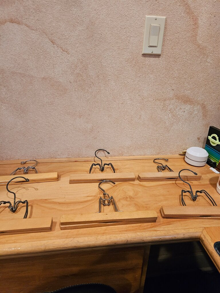 Wooden Hanger With Metal Clip