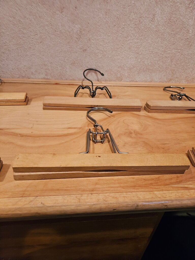 Wooden Hanger With Metal Clip