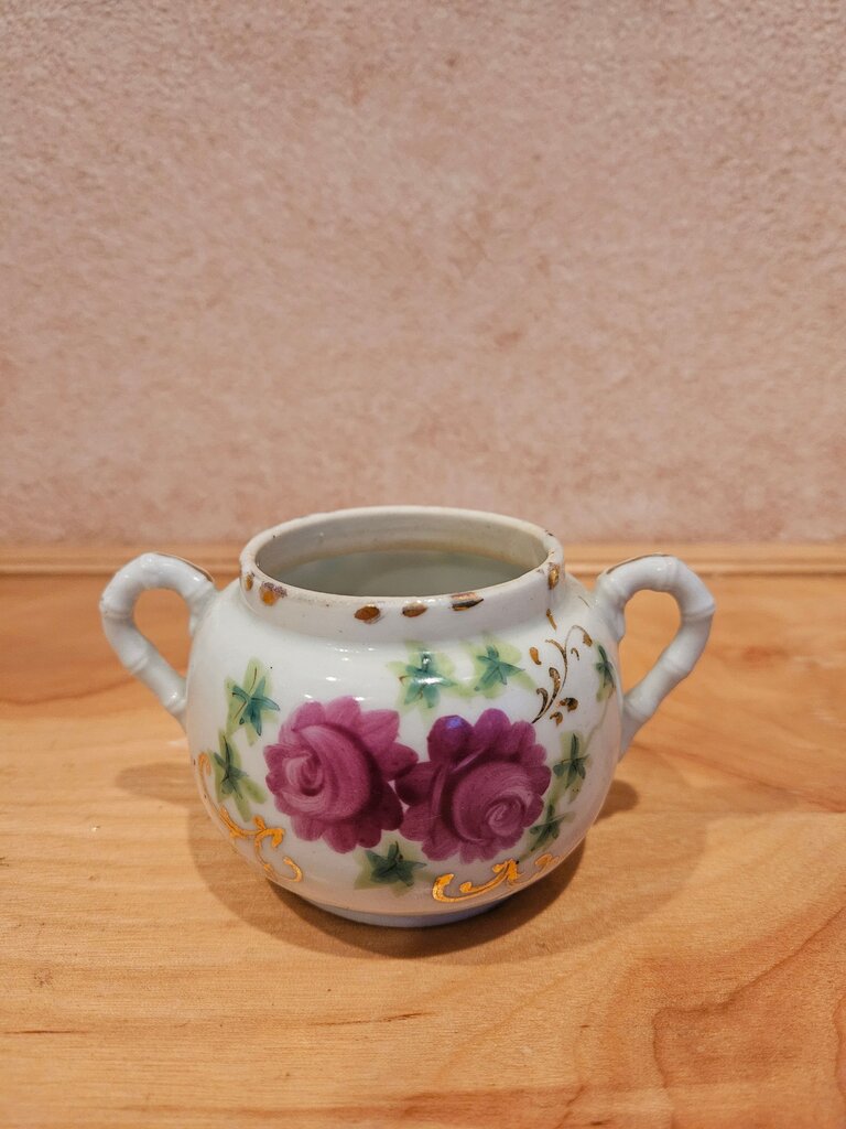 Vintage Rose Fine China Sugar Bowl /planter