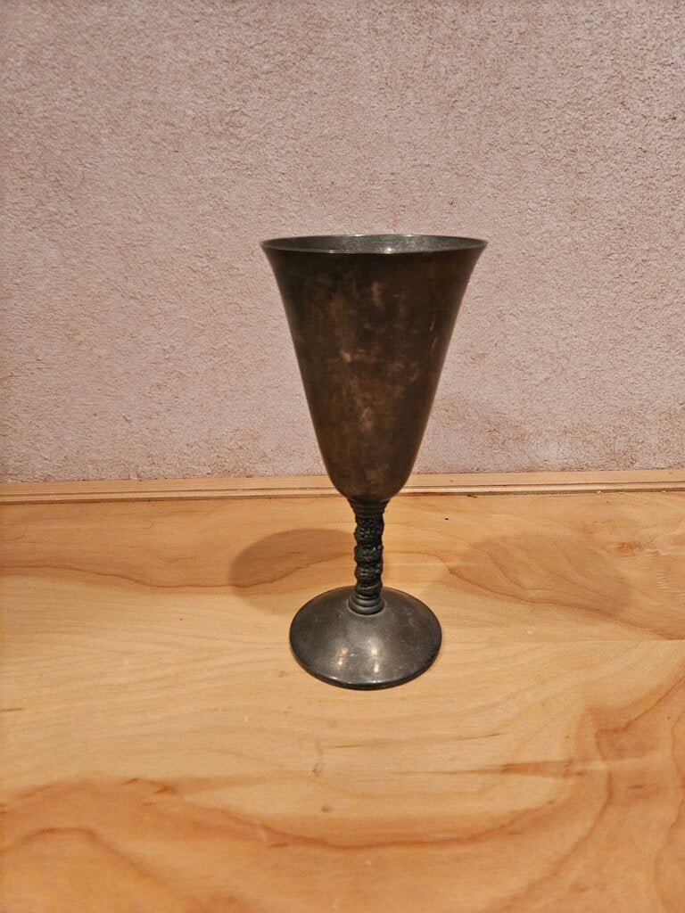 Vintage Silver Plated Pedestal Wine Goblet Silverplated Midcentury Hollywood Regency Paris French Elegant