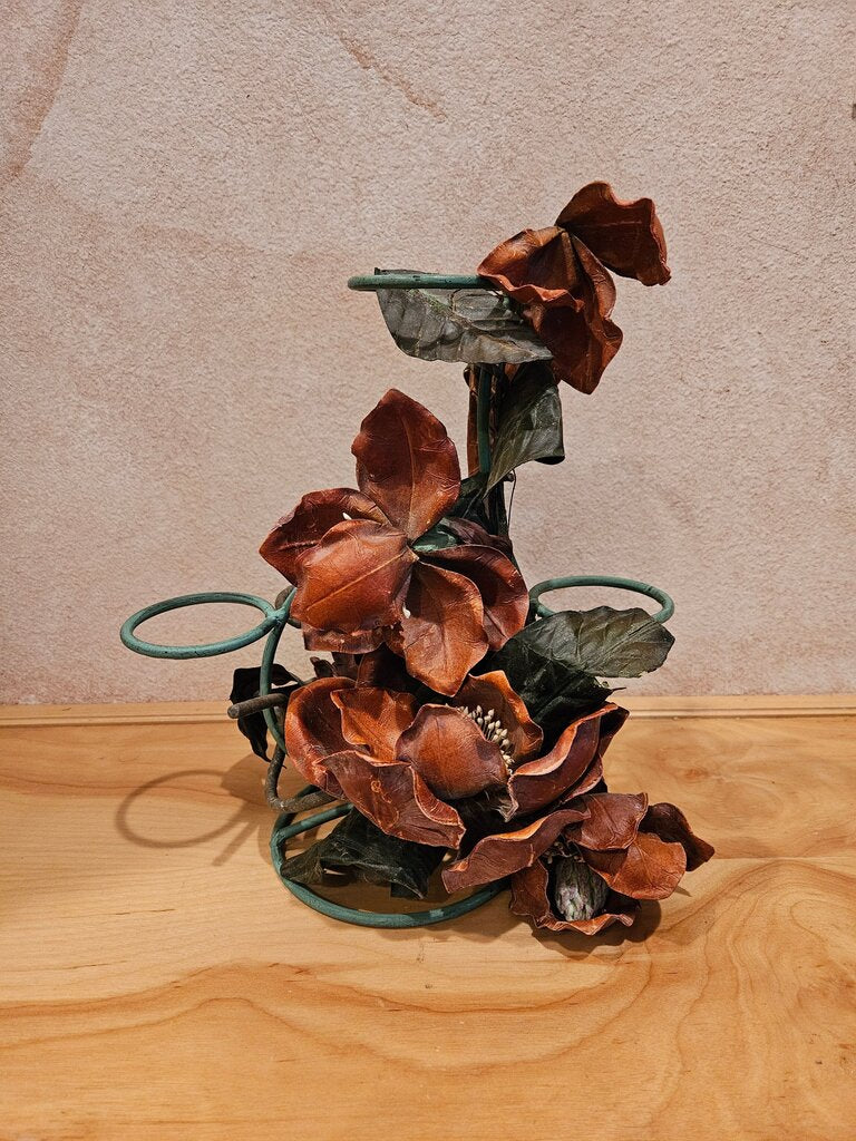 Decorative Magnolia Floral Candle Holder/decor