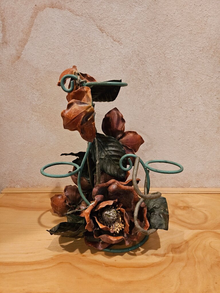 Decorative Magnolia Floral Candle Holder/decor