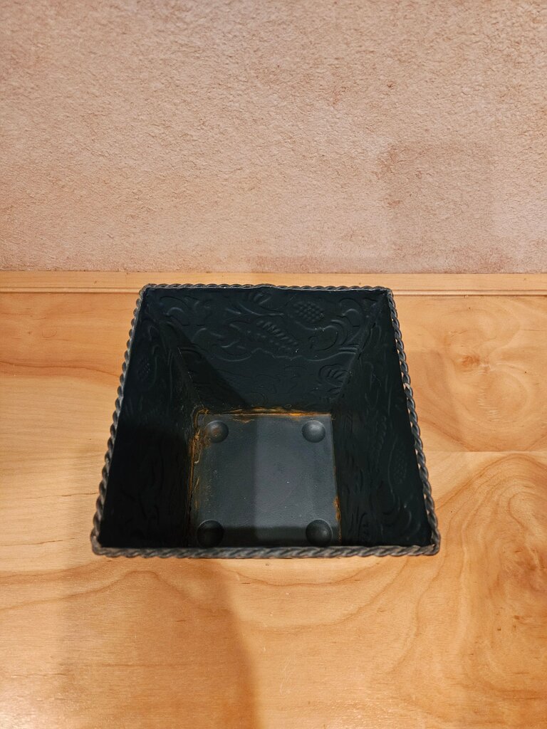 Decorative Embossed Metal Planter Pot