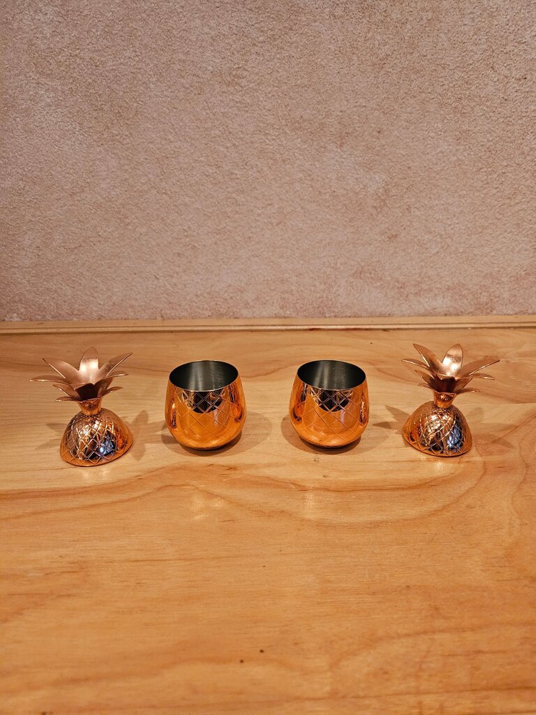 Pineapple Shaped Copper Drinkware Set