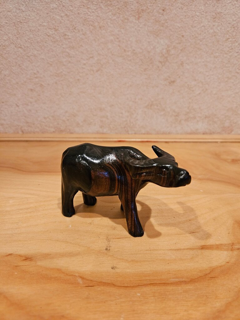 Vintage Wooden Hand Carved African Water Buffalo