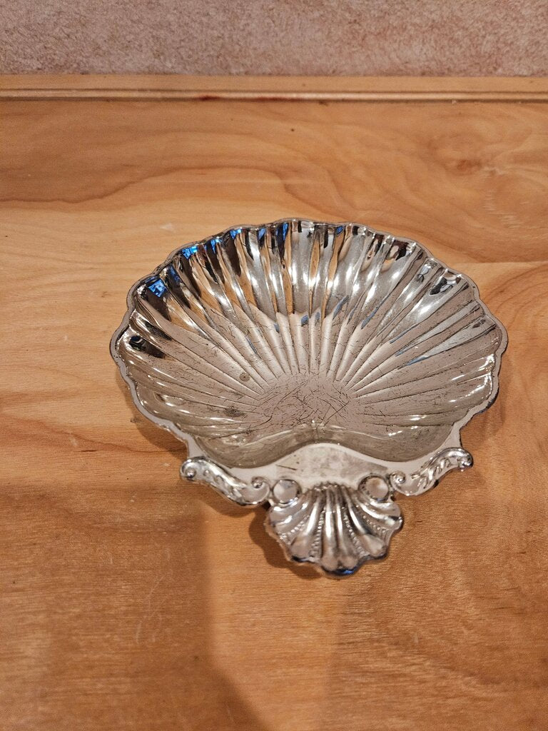 Pair of Vintage F.B. Rogers Silver Plate Twin Shell Bonbon Candy Dish