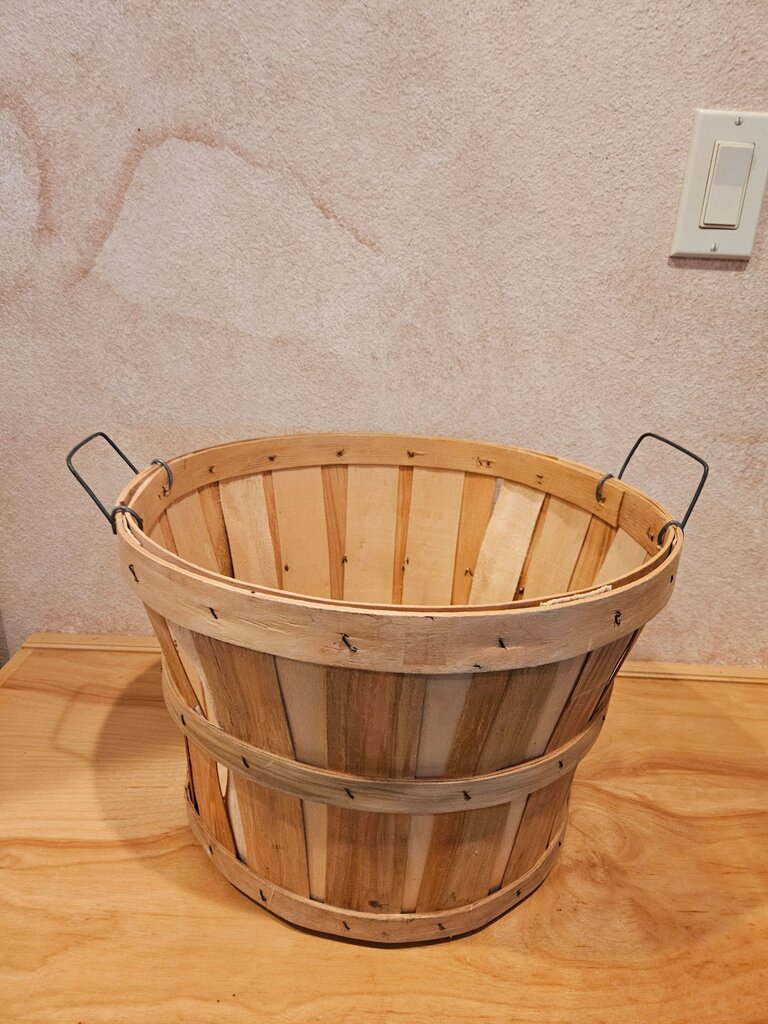 Wooden Harvest Basket with Handles