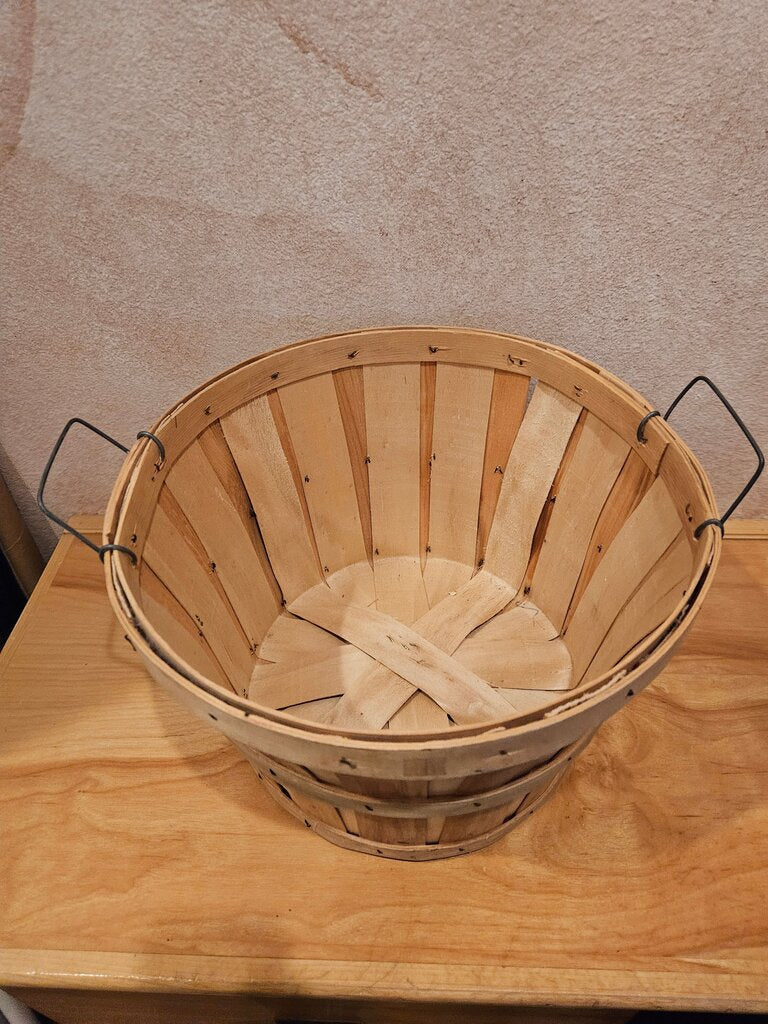 Wooden Harvest Basket with Handles