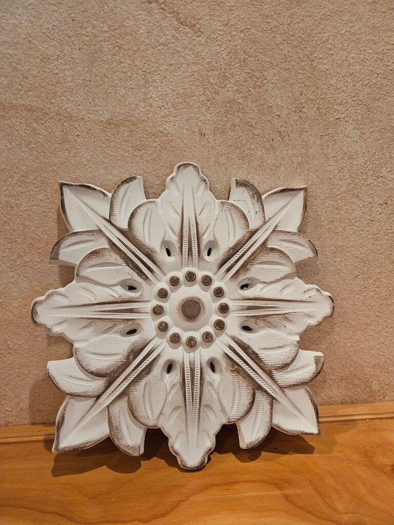 Whitewash Wood Flower Country Farmhouse Wall Art Decor