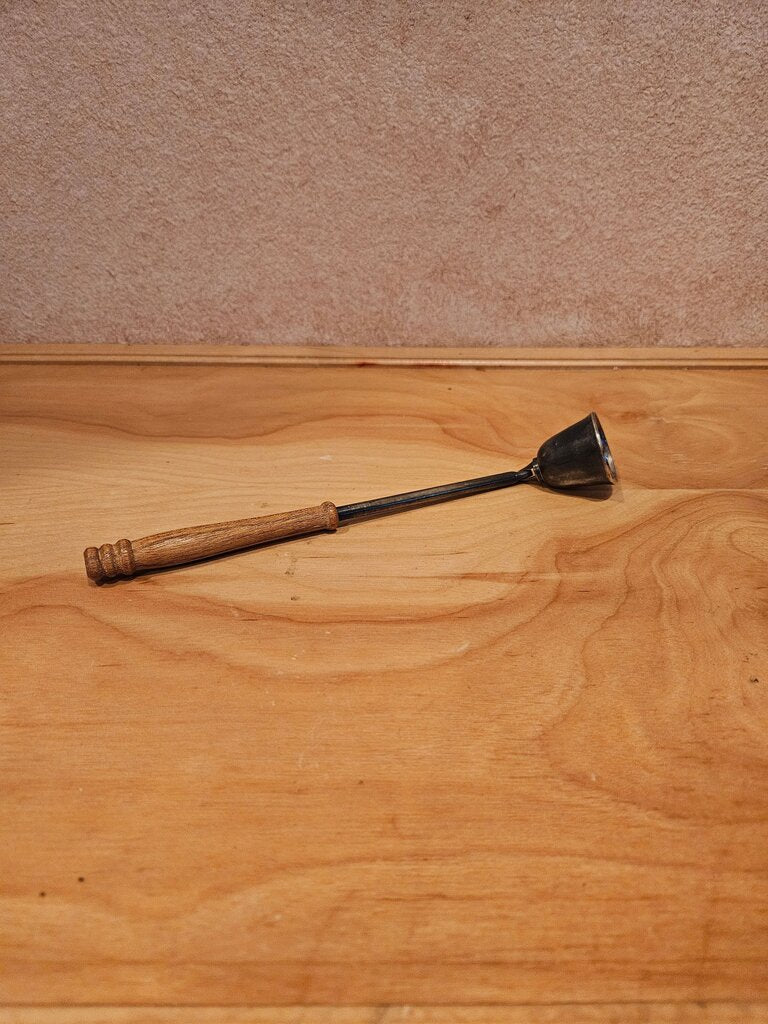 Vintage Metal Brass Candle Snuffer with Wood Handle