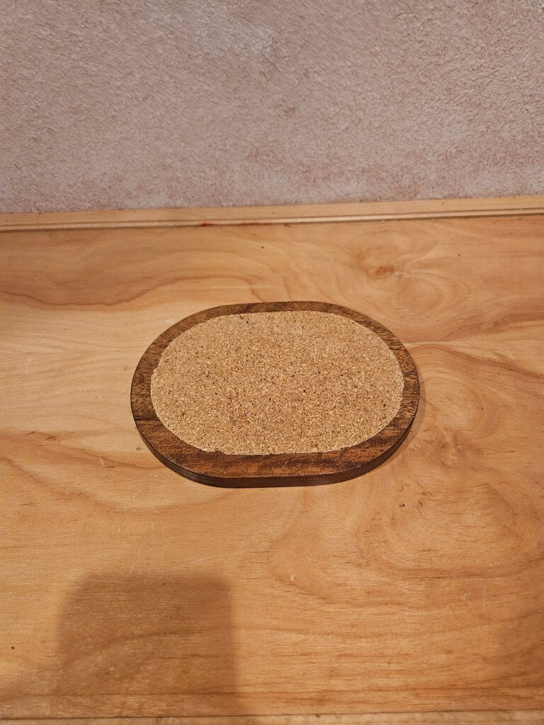 Mid Century Wood & Cork Trivet