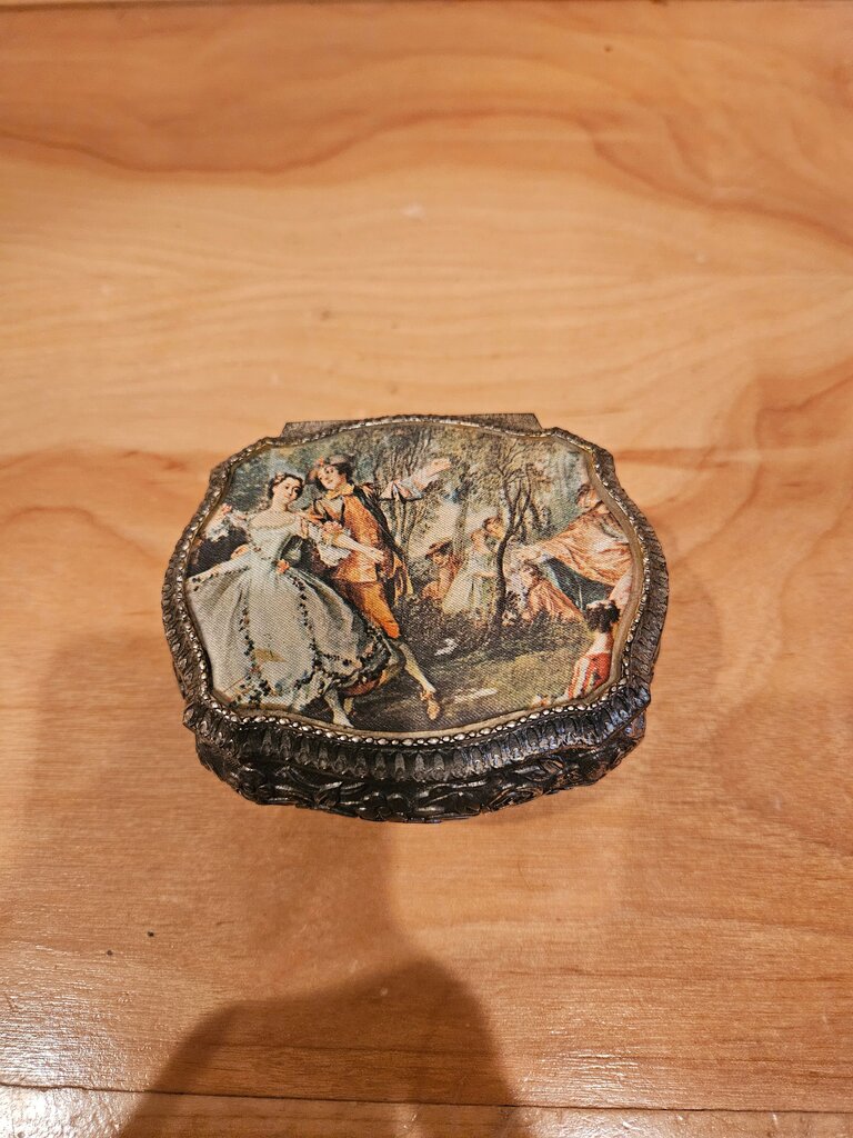 Vintage Sankyo Music Box - Satin Renaissance- Love Story Sanyo