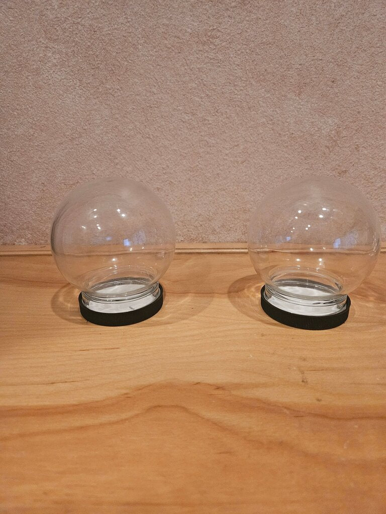 Clear Glass Display Domes Cloches with Brass Ring Base
