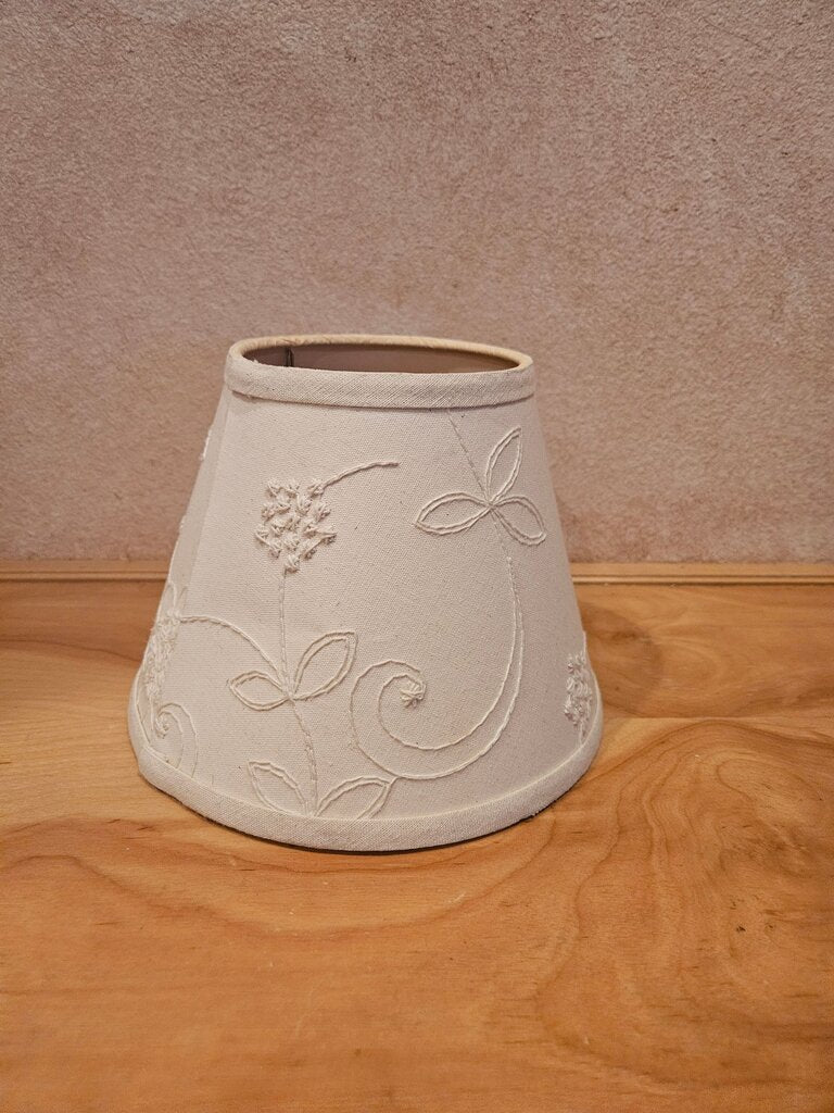 Decorative Floral Embroidered Style Fabric Lampshade AS IS
