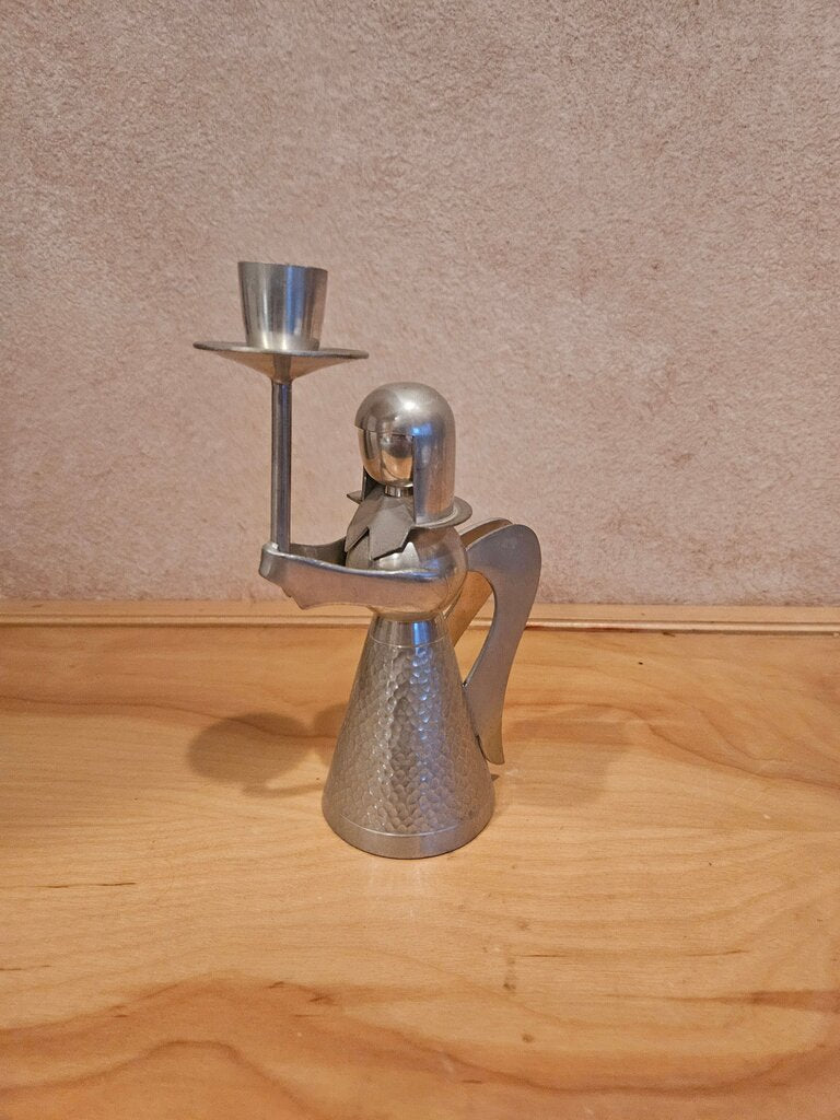 Vintage Med Silver Metal Candle Holder Figurine