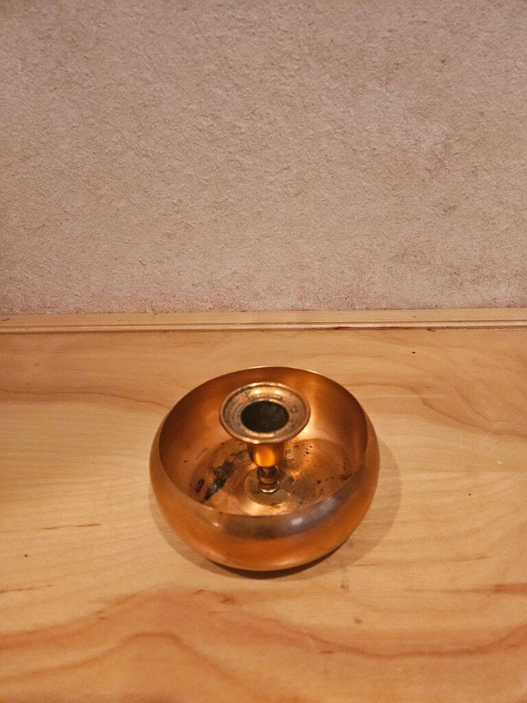 Vintage Coppercraft Guild Copper Taper Candle Holder with Plant Space; Vintage Copper Candle Holder; Coppercraft Guild