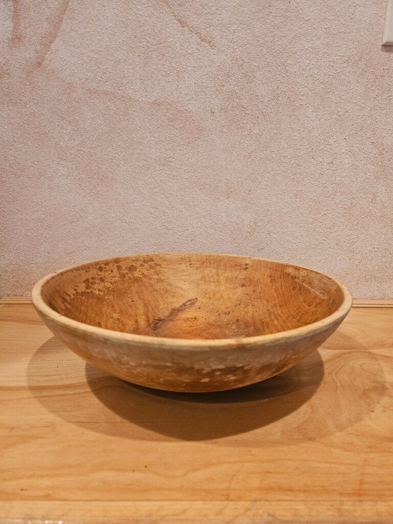 Vintage Footed Wooden bamboo salad/Serving Bowl