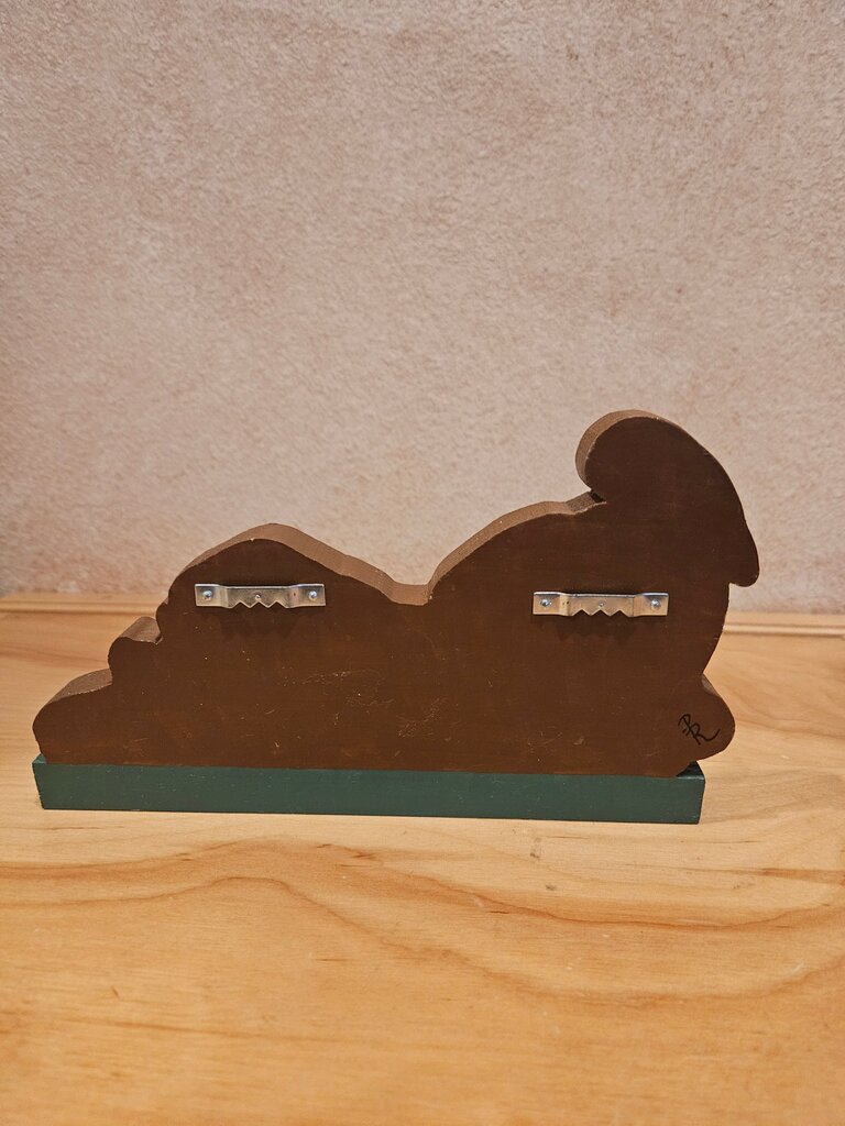 Vintage wooden dog handmade painted key holder