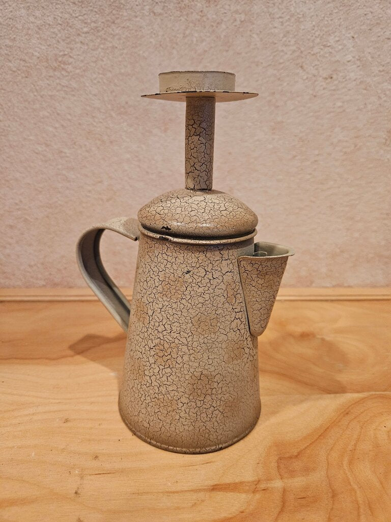 Vintage Crackle paint Floral Mini Teapot candle stick holder