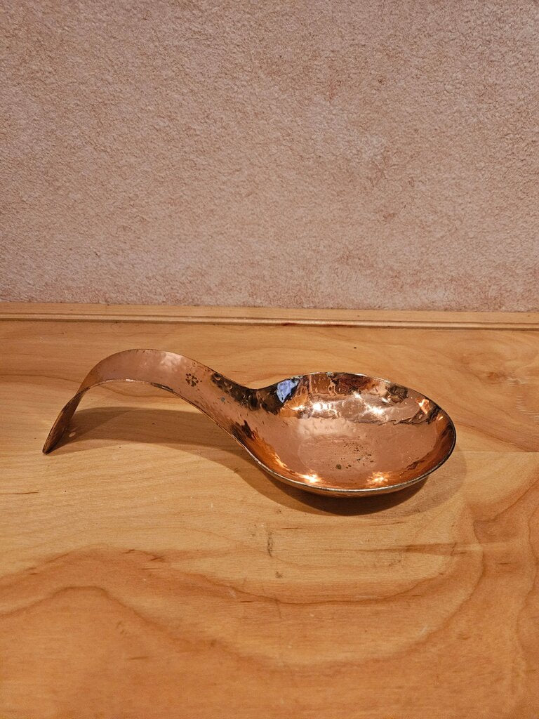 Rustic Copper Hand Hammered Lightweight Stylish Stamped Spoon Rest Holder