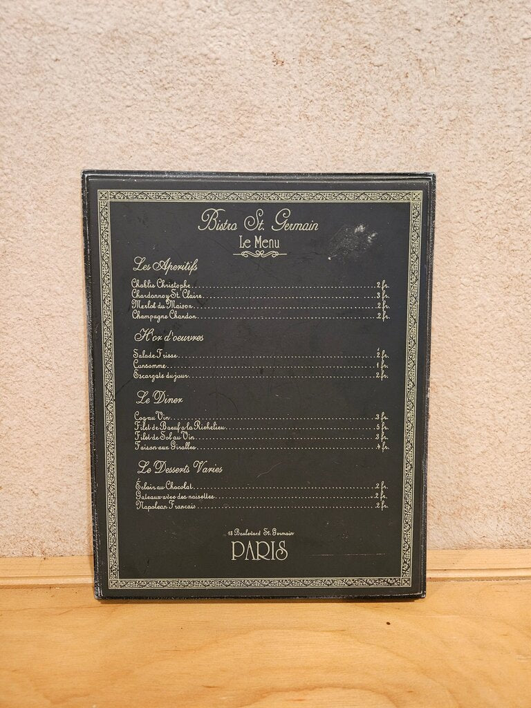 Bistro St. Germain Menu Board Decor