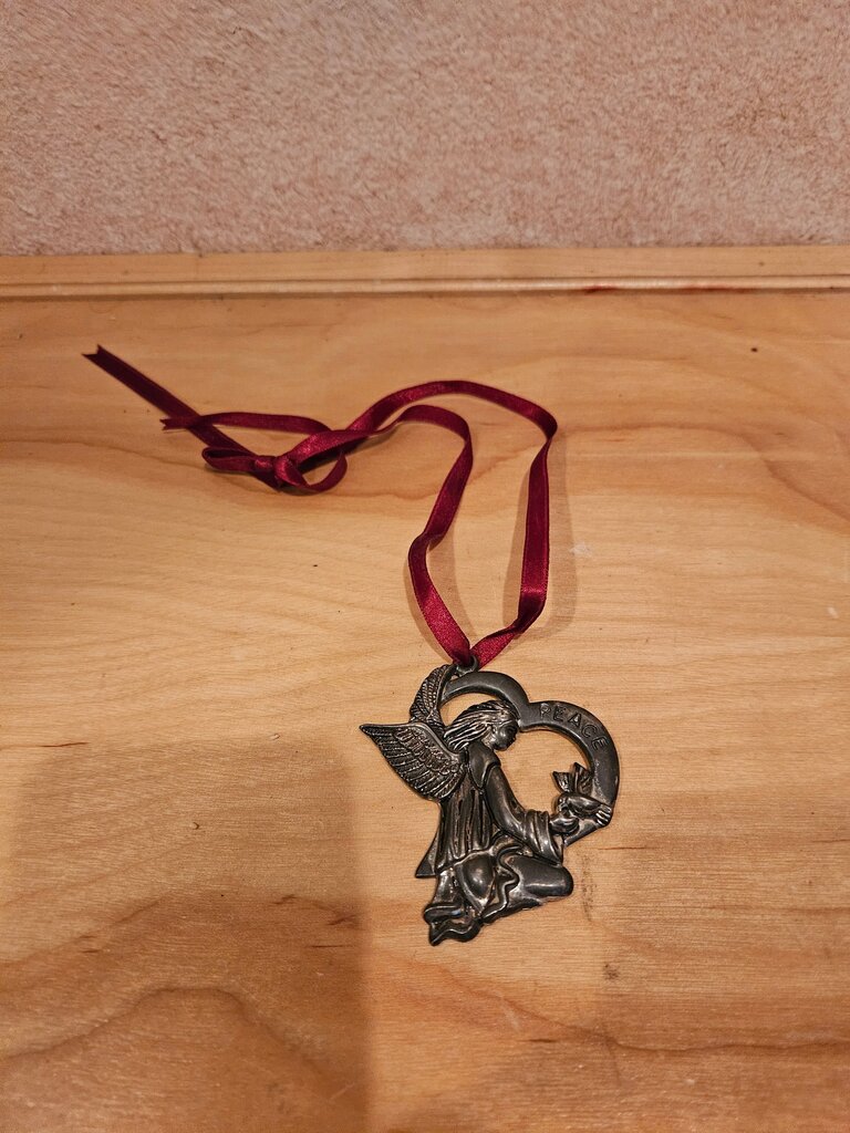 Gorham Christmas Ornaments Angel Peace and Heart Pendant Necklace
