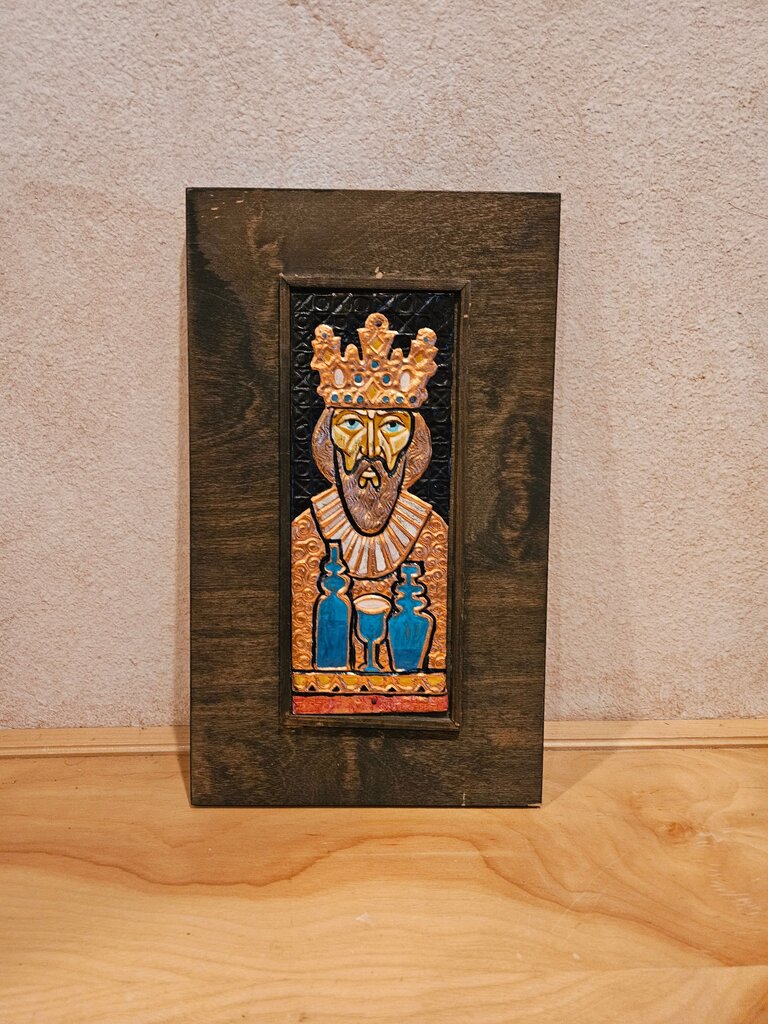 Ceramic King Stephen copper plate relief Wall Art Plaque