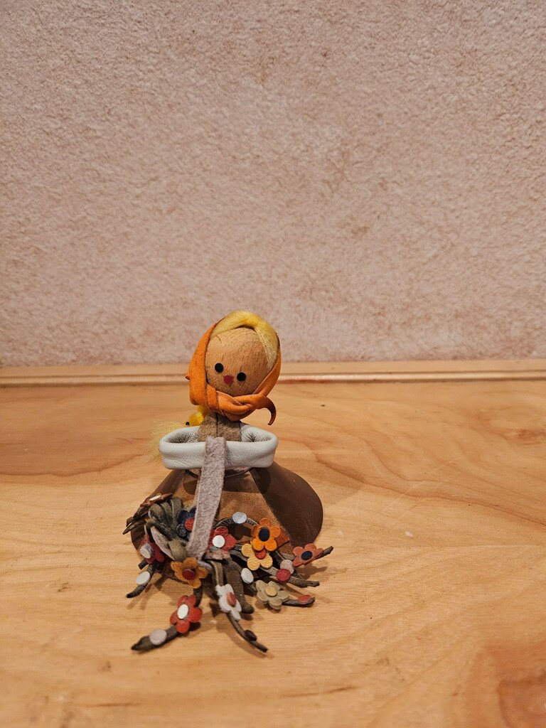 Vintage Cloth Doll with Fall style Flowers