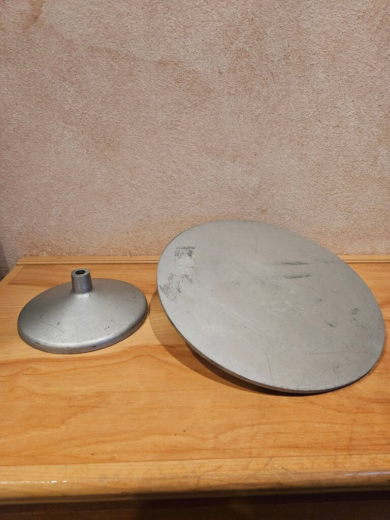 Vintage Aluminum Pedestal Cake Display Stand Footed / cloche riser AS IS