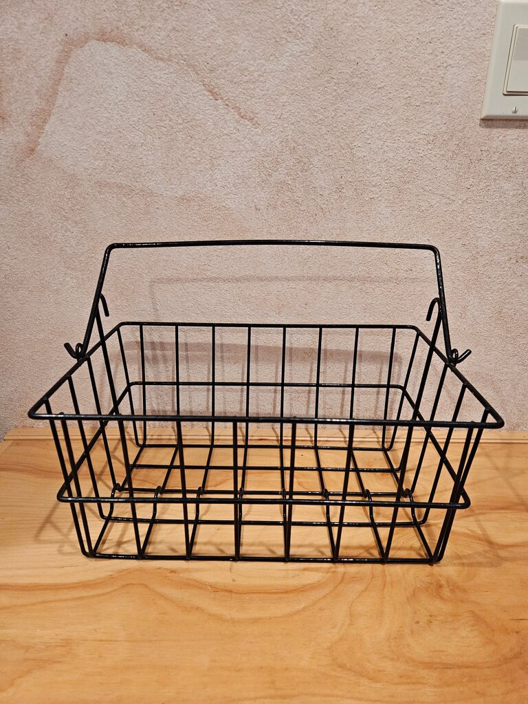 Black Wire Storage Basket with hooks