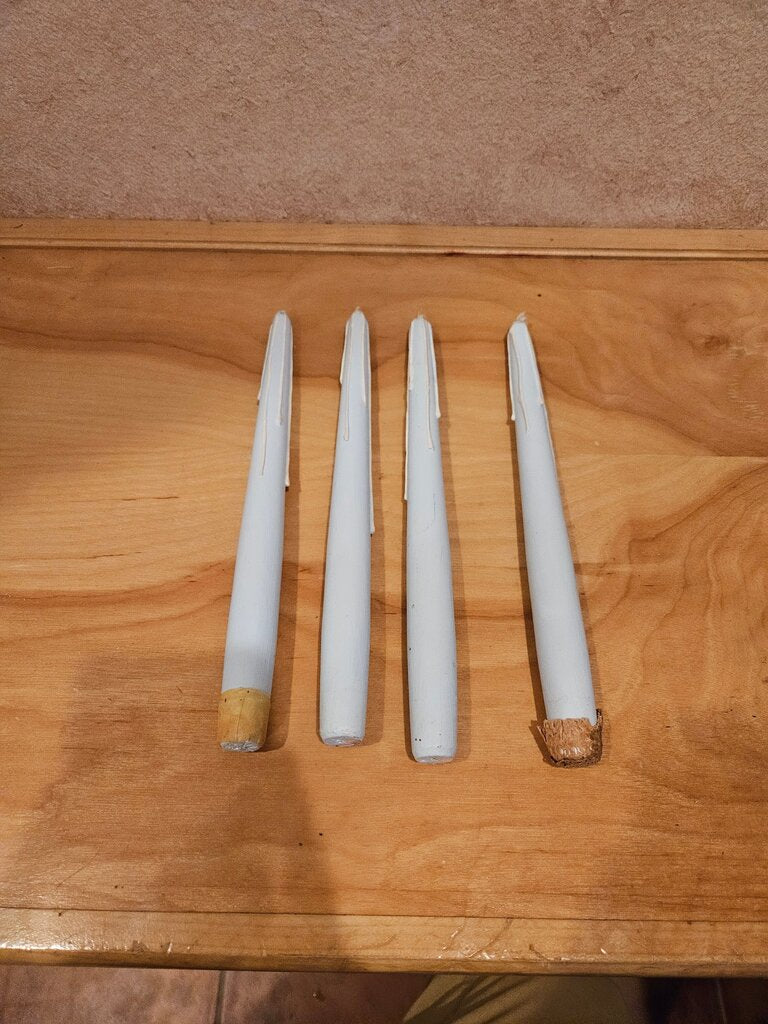 Set of 4 White fake candle sticks