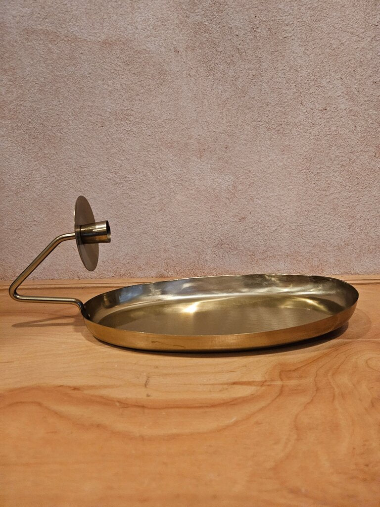 Vintage Oval Candle Sconce Brass
