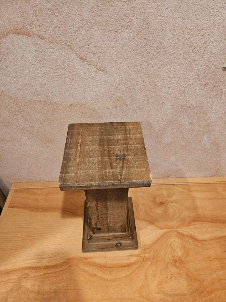 Wooden Candle Holder/ Rustic Wooden Pedestal Stand