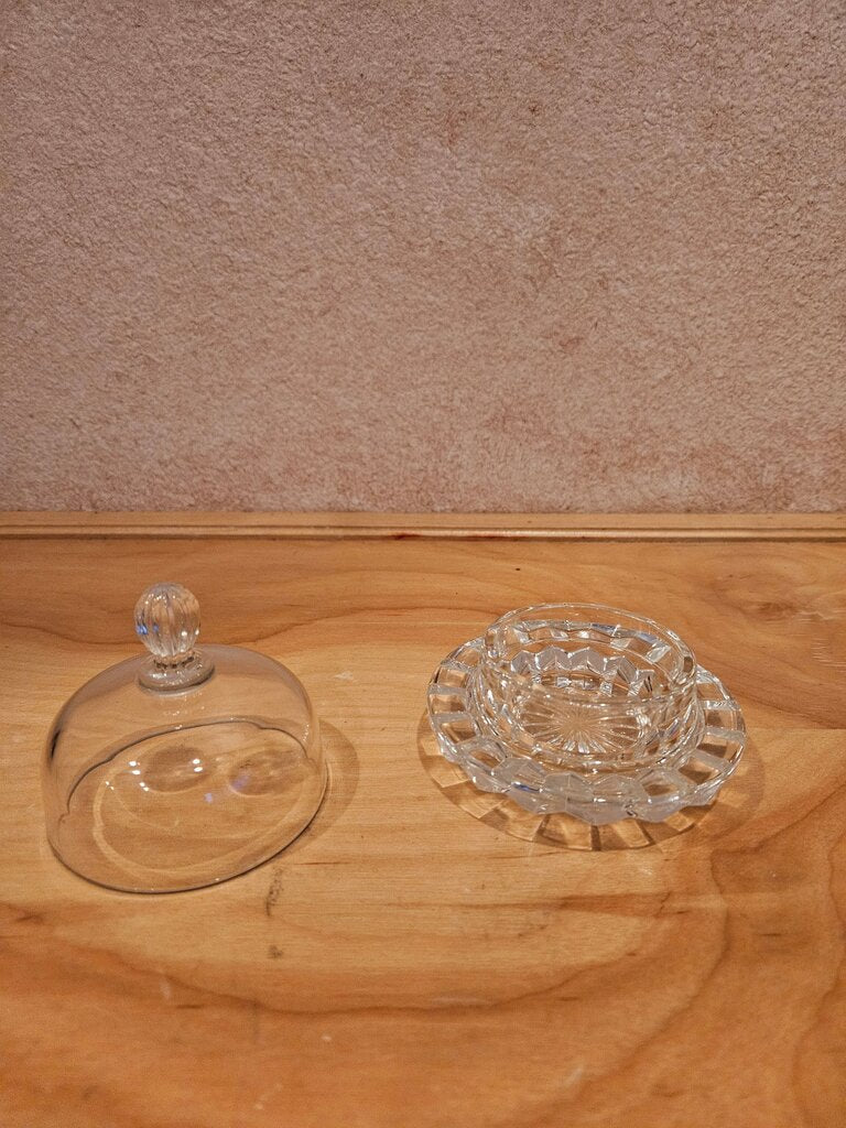 Mikasa Salinas Vintage Crystal Round Covered Butter Bell Dish/Cloche with Base