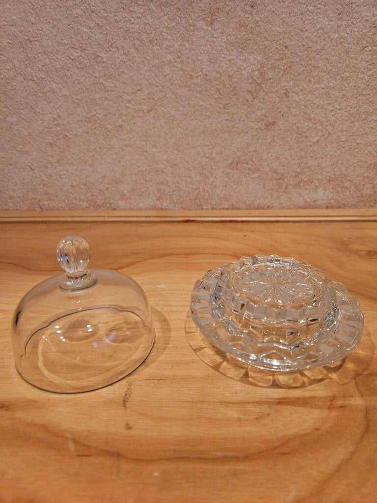 Mikasa Salinas Vintage Crystal Round Covered Butter Bell Dish/Cloche with Base