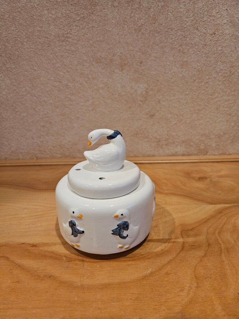Ceramic Goose Trinket Dish with lid