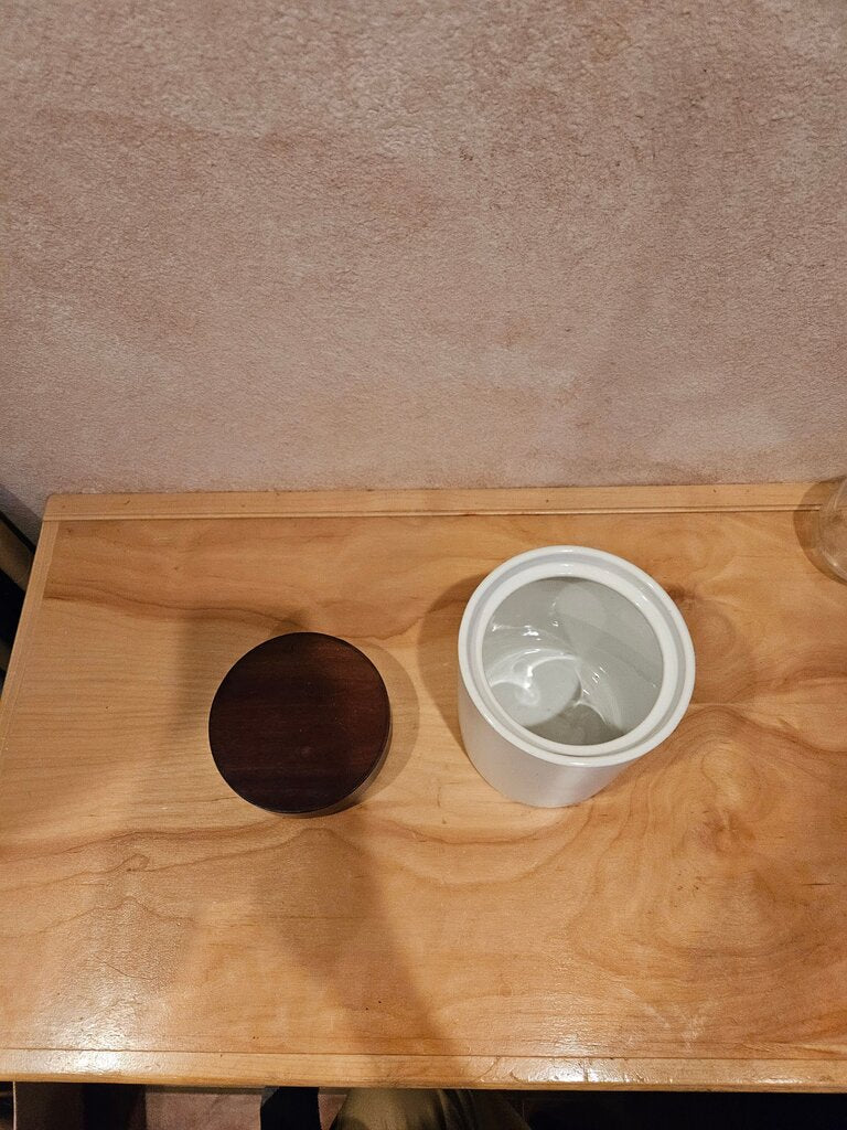 Ceramic and Wood Storage Container