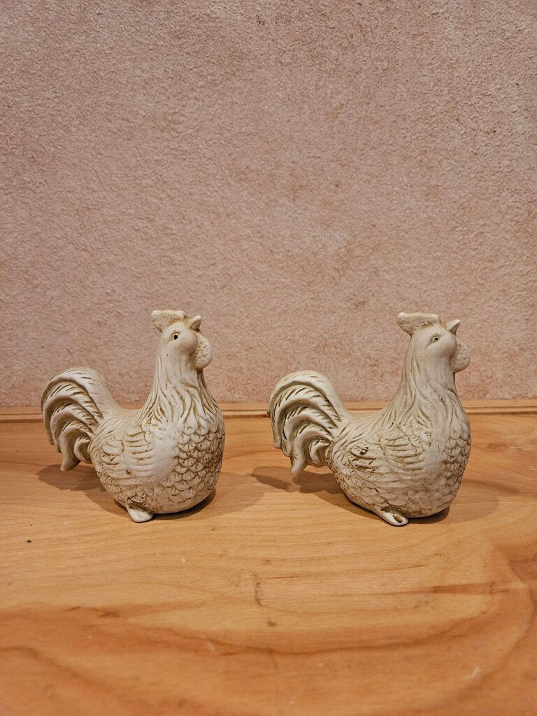 Vintage pair of Rooster Figurines