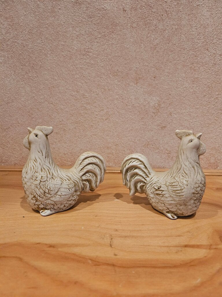 Vintage pair of Rooster Figurines
