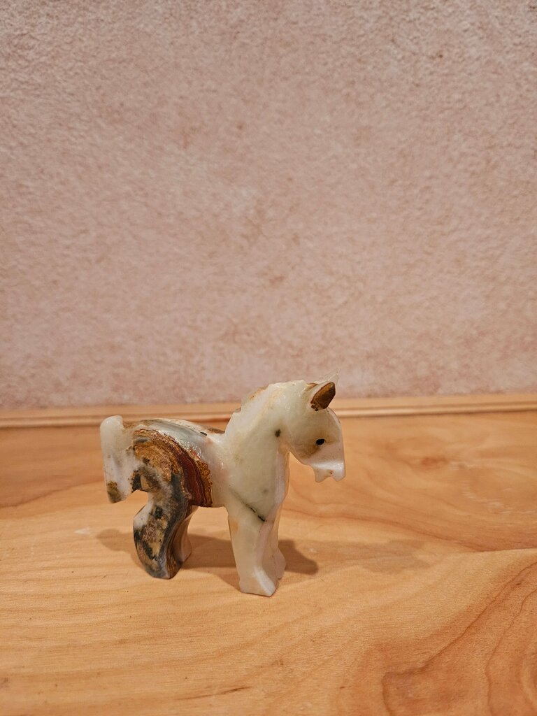 Vintage Hand Carved Onyx Stone Art Burro