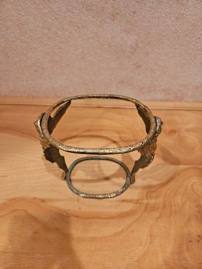 Vintage Brass Angel Stand Orb Holder Plant Candle Stand