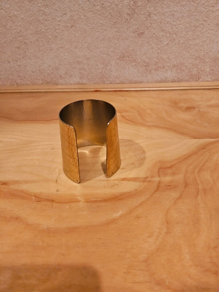 Gold Crocodile Pattern Cuff Bracelet