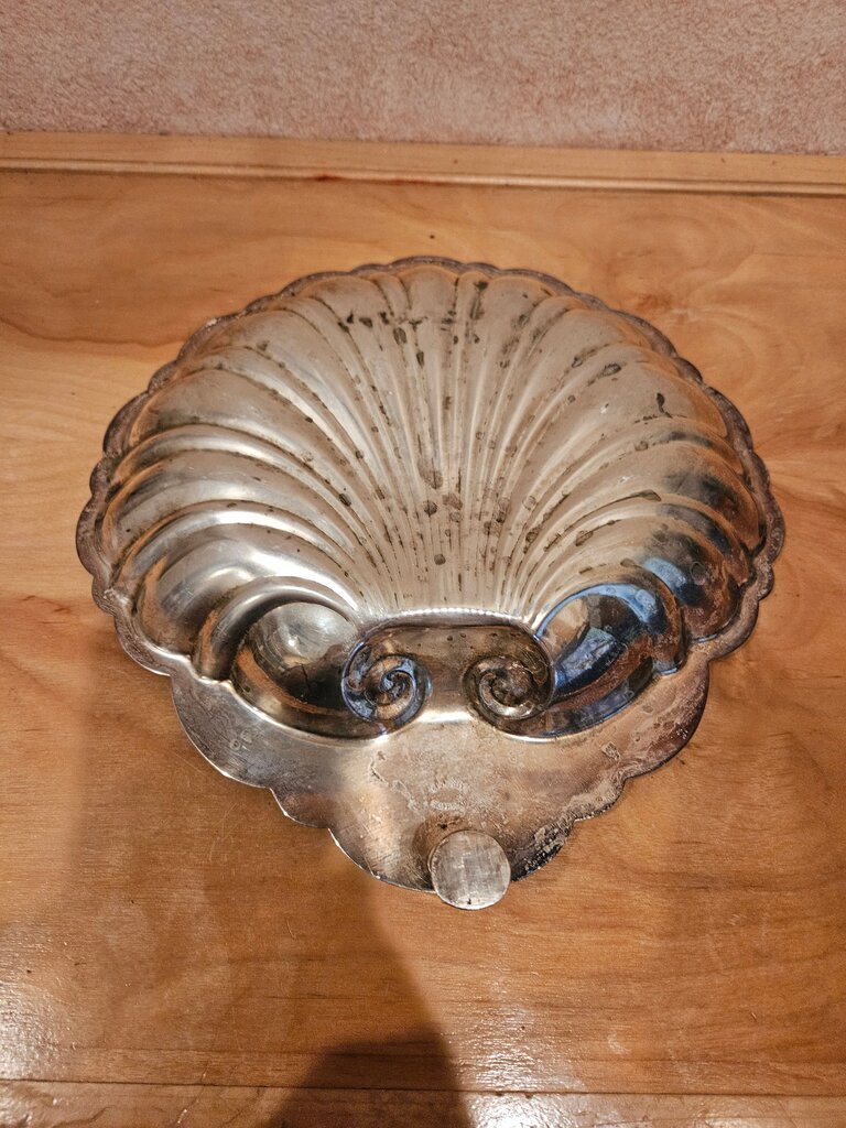 Vintage Silver Shell Dish
