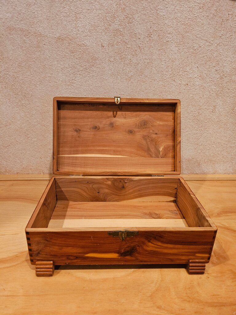 Vintage Miniature Chest hope Sweet Sixteen Wooden Cedar Jewelry Trinket Gift Box Rectangle / Art Deco