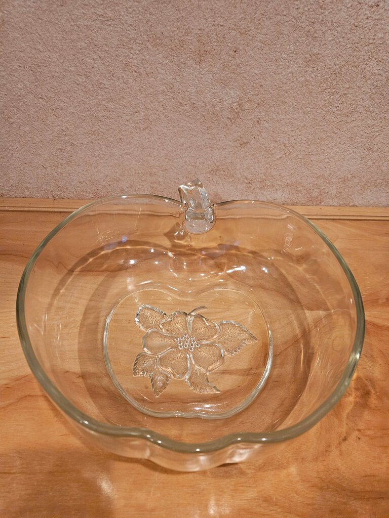 Vintage Apple by Orchard Large Apple Blossom Embossed Fruit Bowl
