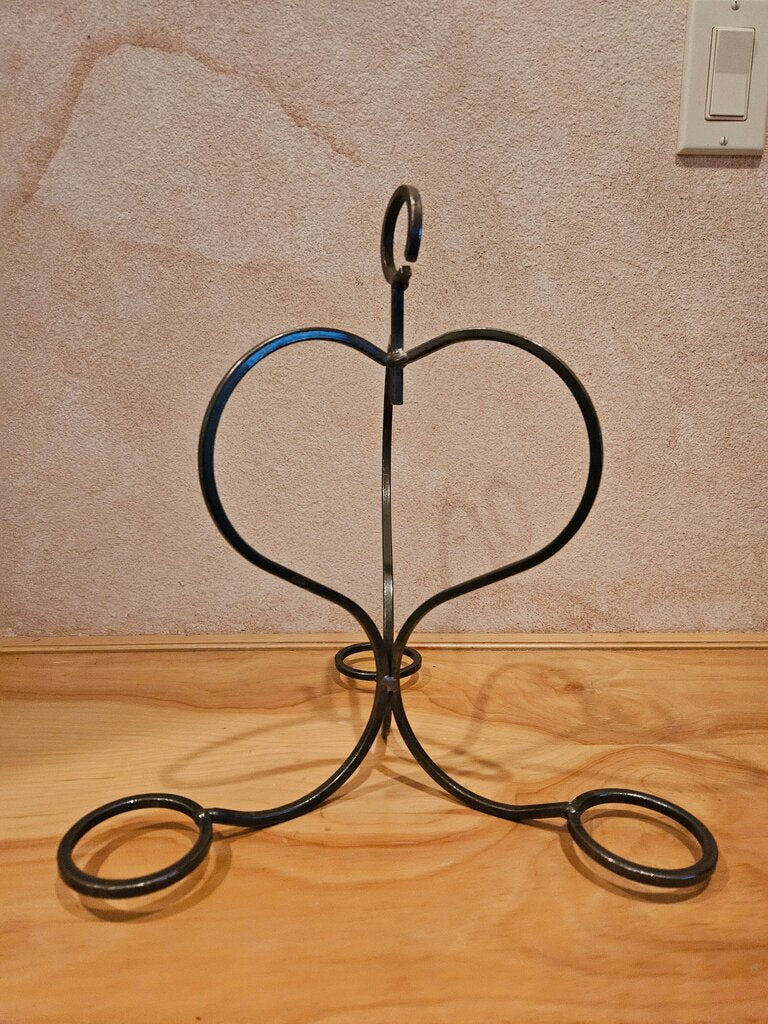 Wrought Iron Heart Shaped Hanging Candle or Plant Holder Rustic Farmhouse Decor