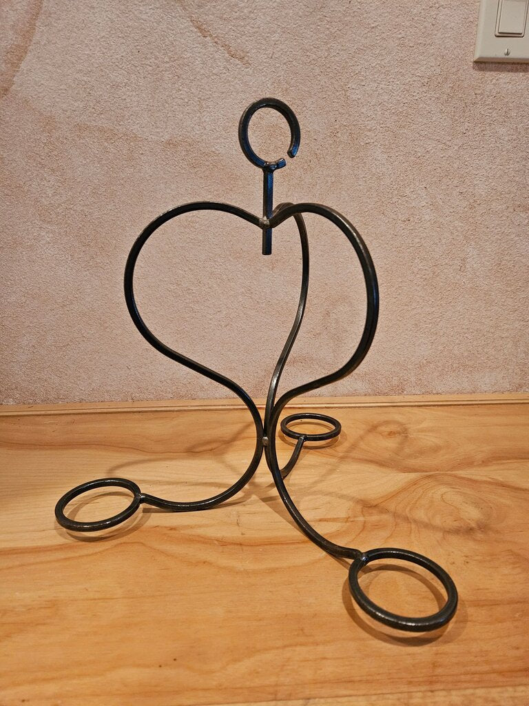 Wrought Iron Heart Shaped Hanging Candle or Plant Holder Rustic Farmhouse Decor